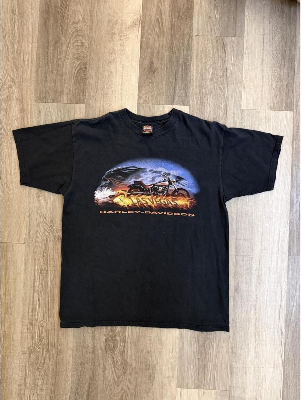 Y2k Harley Davidson Las Vegas black cotton t-shirt size XL #bikerstyle #lasvegas